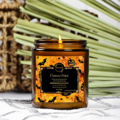 Cashmere Musk 9 oz Coconut Soy Candle – Spooky Cozy Halloween Scent