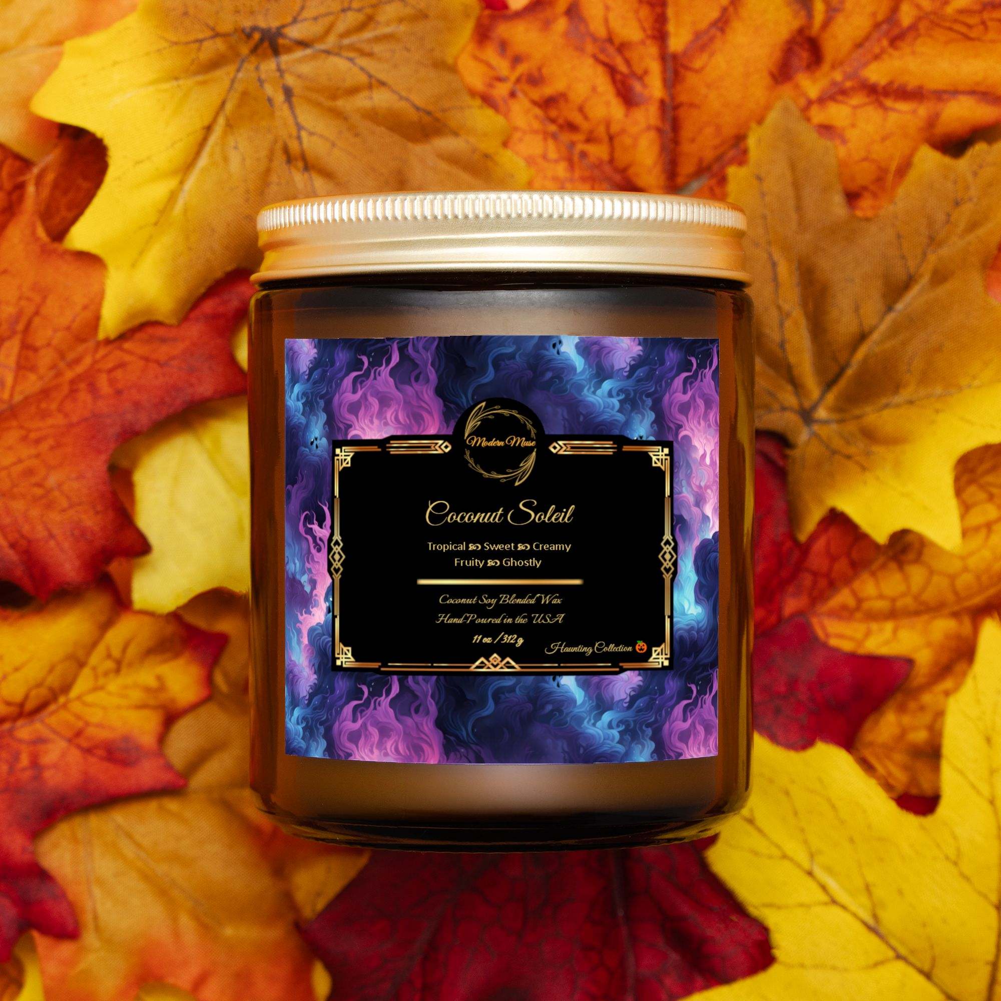 Coconut Soleil 9 oz Coconut Soy Candle – Spooky Fall Halloween Scent