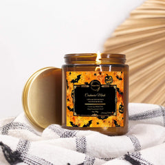 Cashmere Musk 9 oz Coconut Soy Candle – Spooky Cozy Halloween Scent