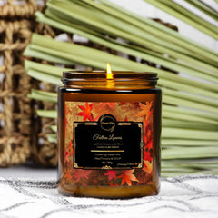 Fallen Leaves 9 oz Coconut Soy Candle – Spooky Autumn Halloween Scent