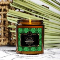 Sage and Cypress 9 oz Coconut Soy Candle – Mystical Halloween Décor