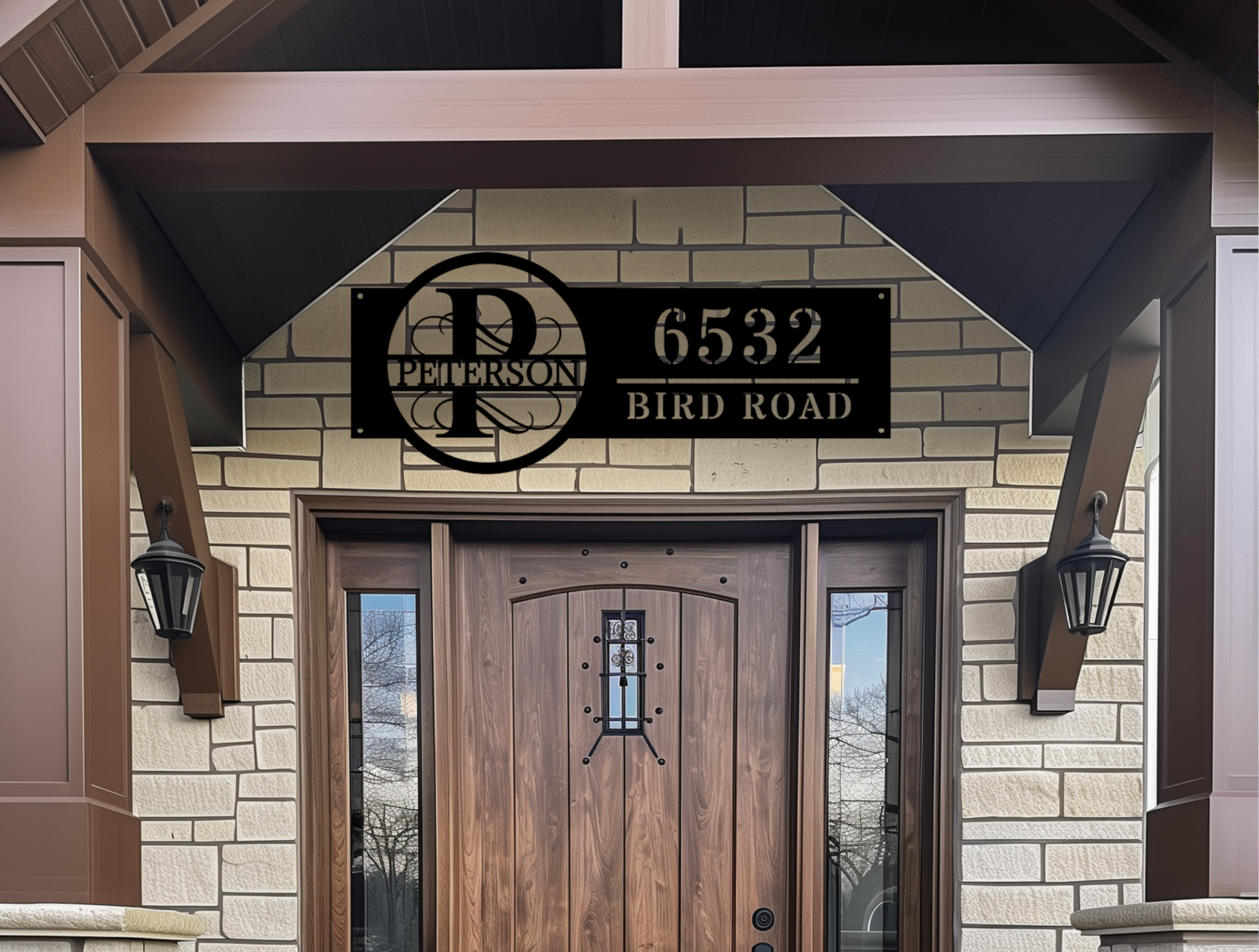 Black Personalized Metal Address Sign: Make Your Home Stand Out With Style