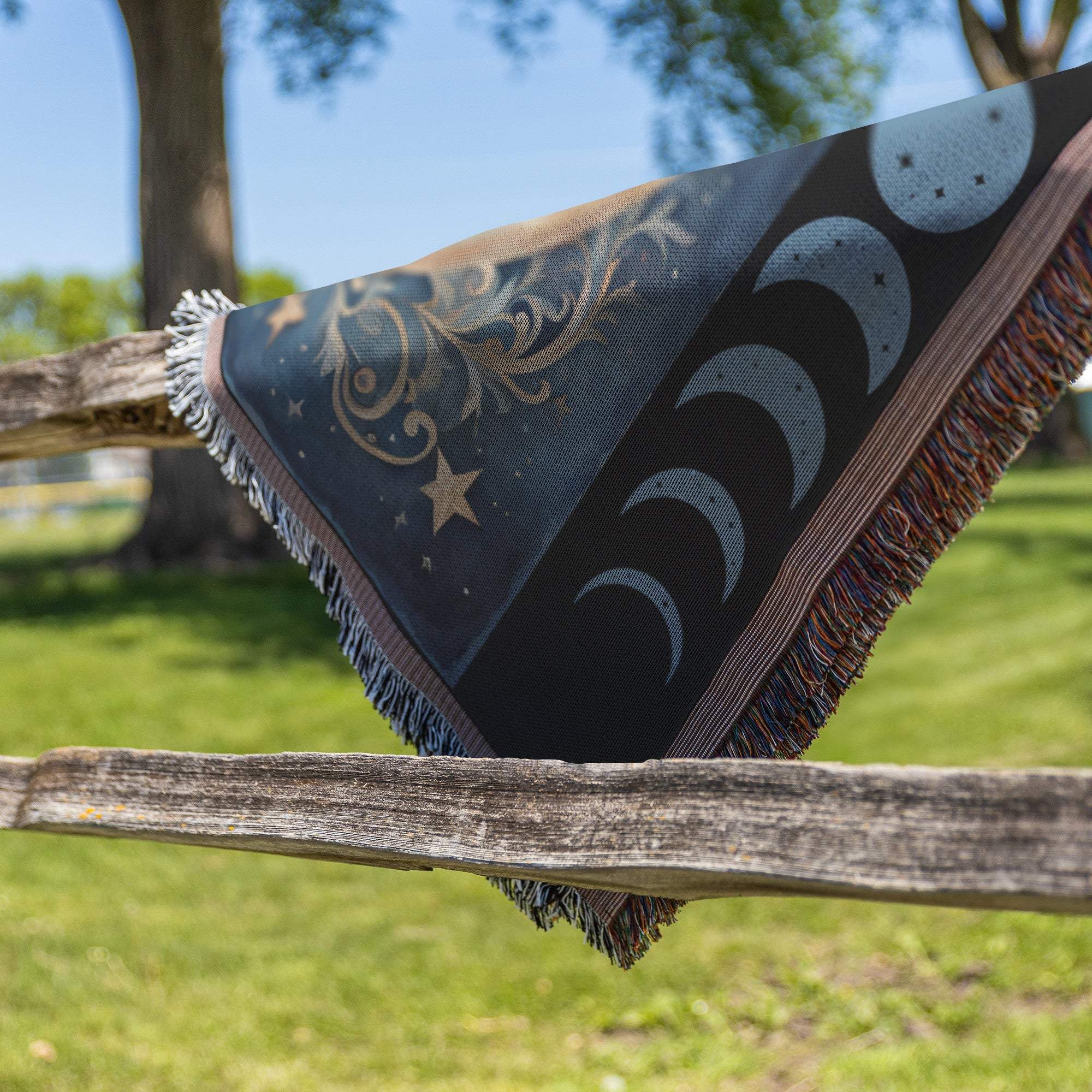 Celestial Moon Phases Woven Blanket – Wrap Yourself in Cosmic Comfort