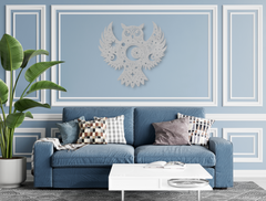 Silver Celestial Owl Metal Wall Art – Majestic Wings of Wonder for Your Space