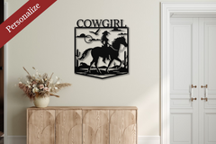 Black Cowgirl Horse Metal Sign: A Charming Touch to Elevate Equestrian Decor