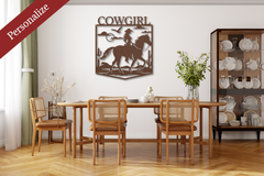 Copper Cowgirl Horse Metal Sign: A Charming Touch to Elevate Equestrian Decor