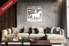 White Cowgirl Horse Metal Sign: A Charming Touch to Elevate Equestrian Decor