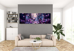 Enchanted Forest at Dawn: Serene Panoramic Canvas for Your Home Decor