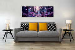 Enchanted Forest at Dawn: Serene Panoramic Canvas for Your Home Decor