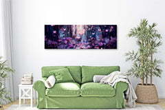 Enchanted Forest at Dawn: Serene Panoramic Canvas for Your Home Decor