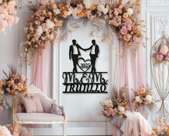 Gay Wedding Metal Sign: Celebrate Love with Heartfelt Custom Design