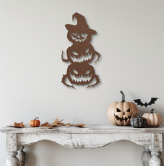 Stacked Pumpkins Metal Sign – Perfect Home Decoration for Halloween