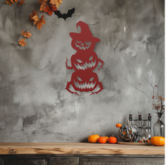 Stacked Pumpkins Metal Sign – Perfect Home Decoration for Halloween