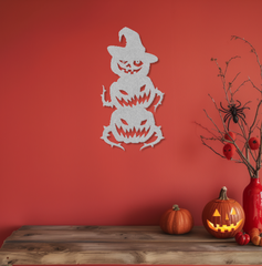 Stacked Pumpkins Metal Sign – Perfect Home Decoration for Halloween