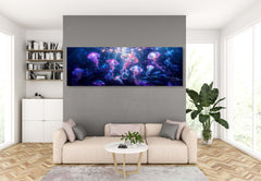 Ethereal Jellyfish Underwater Panoramic Canvas Art for Your Home Decor