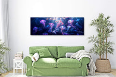 Ethereal Jellyfish Underwater Panoramic Canvas Art for Your Home Decor