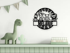 Personalized Farm Animals Metal Sign – Custom Name Décor