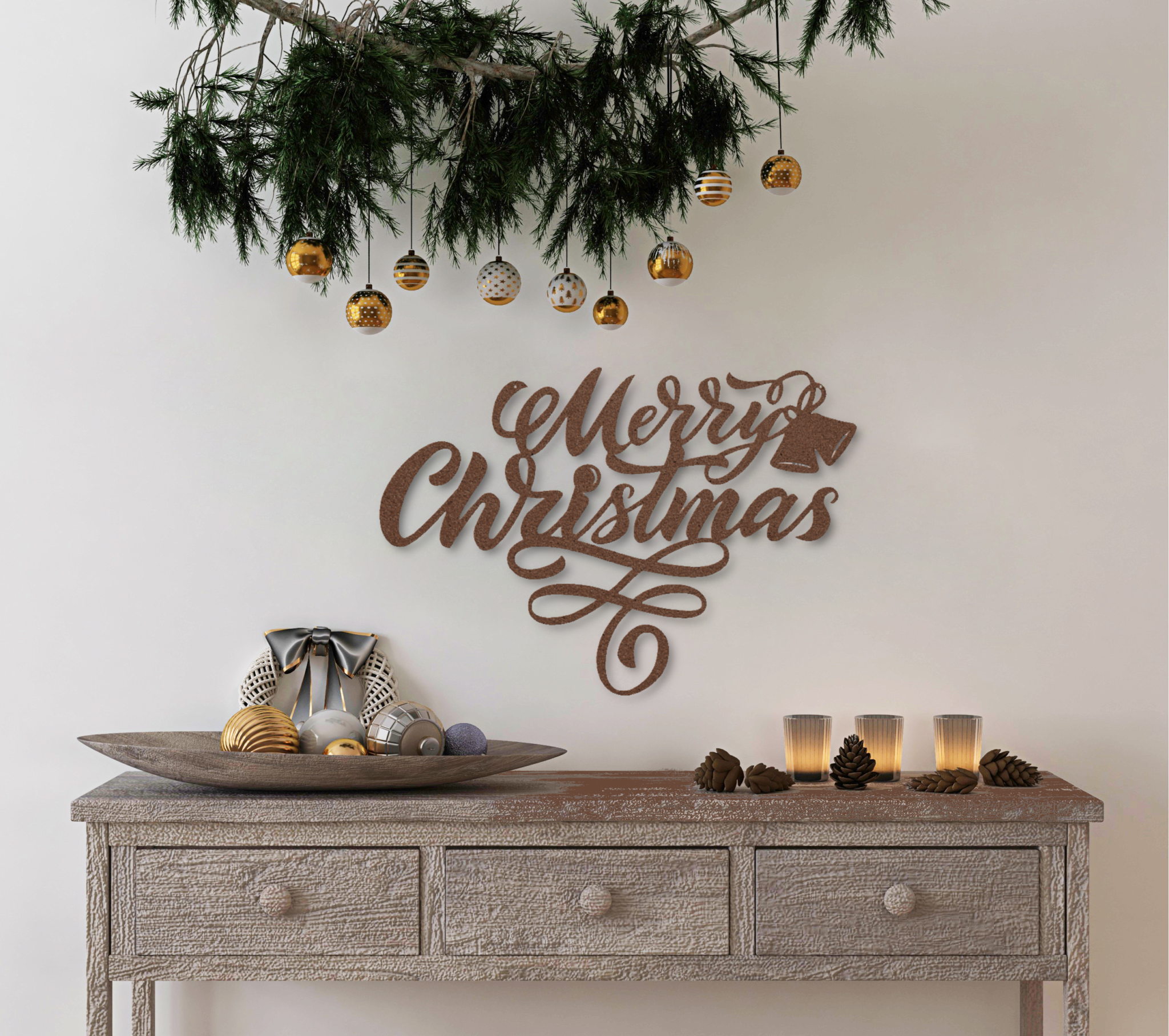 Copper Merry Christmas Metal Sign: Timeless Holiday Elegance for Every Home