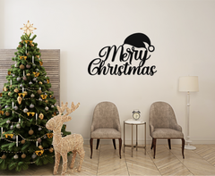 Black Festive Merry Christmas Metal Sign: Bring Holiday Cheer to Your Home