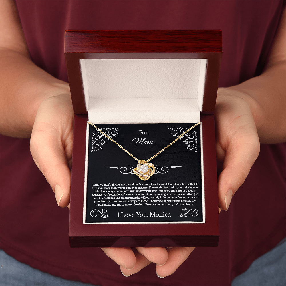 Heartfelt Mom Love Knot Necklace Gift: A Token of Love and Gratitude