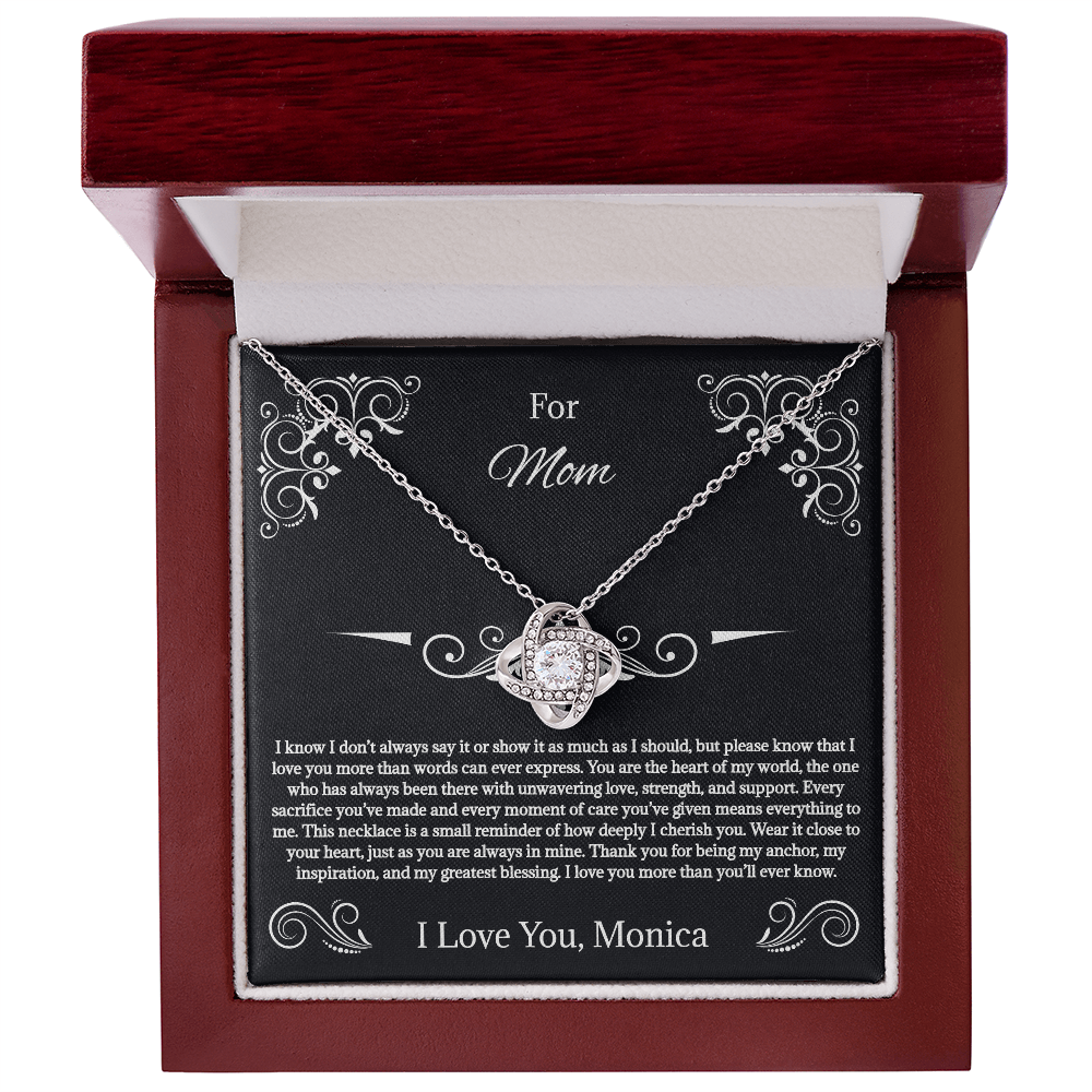 Heartfelt Mom Love Knot Necklace Gift: A Token of Love and Gratitude