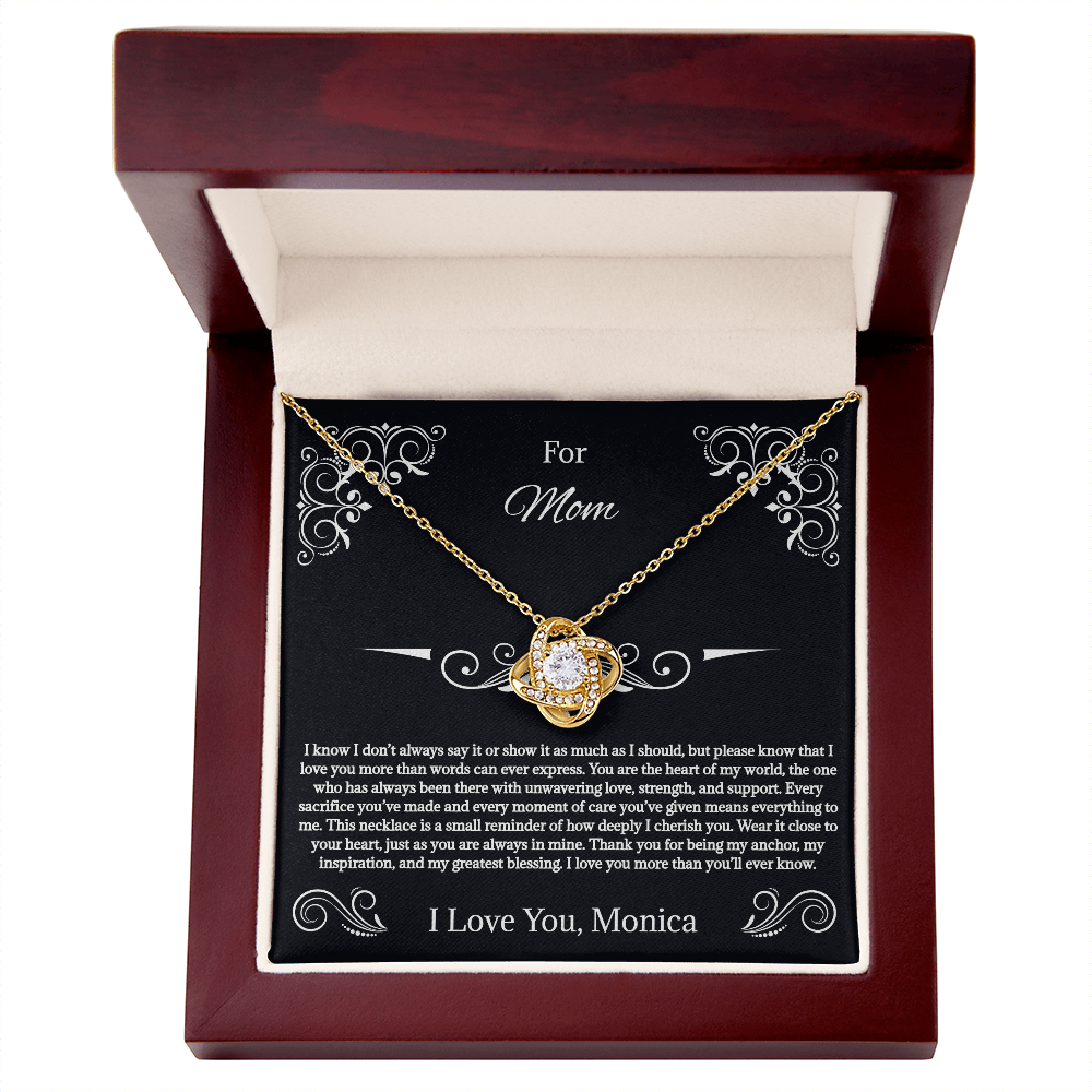 Heartfelt Mom Love Knot Necklace Gift: A Token of Love and Gratitude