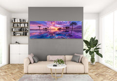 Desert Oasis at Dusk Panoramic Canvas: A Serene Addition to Your Decor