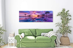 Desert Oasis at Dusk Panoramic Canvas: A Serene Addition to Your Decor