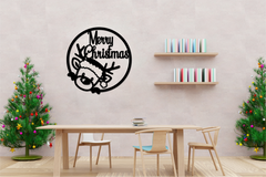 Black Merry Reindeer Peek Metal Sign: Festive Christmas Cheer for Your Home