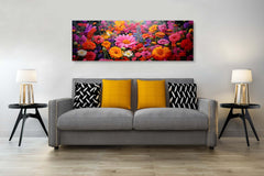 Blooming Beauty: Panoramic Wildflower Canvas