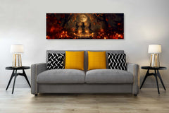 Enchanted Witches' Coven Canvas – Mystical Panoramic Halloween Décor