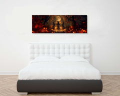 Enchanted Witches' Coven Canvas – Mystical Panoramic Halloween Décor