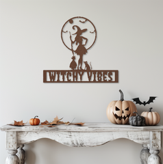 Copper Enchanting Witchy Vibes Metal Sign – Perfect Spooky Year-Round Décor