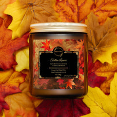 Fallen Leaves 9 oz Coconut Soy Candle – Spooky Autumn Halloween Scent