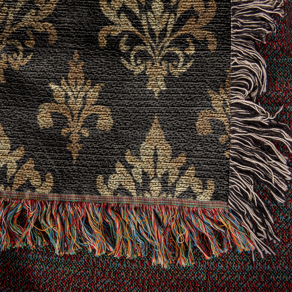 Luxurious Black and Gold Woven Blanket: Elevate Your Home With Style