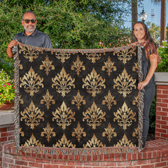 Luxurious Black and Gold Woven Blanket: Elevate Your Home With Style